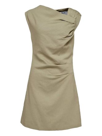 Msgm draped neckline dress - women - Fabric - 40 - Neutrals