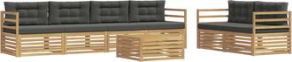 vidaXL Conjunto De Sof&aacute;s De Exterior 7 Uds. Blanco Y Antracita Vidaxl