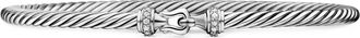 David Yurman Bracciale Buckle Classic Cable in argento sterling con diamanti (3mm)