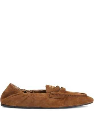 Miu Miu Ruches Suede Loafers Shoes
