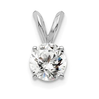 Diamond2Deal 14k Gold 1/2 Ct Round Certified Lab Grown Diamond Solitaire Pendant