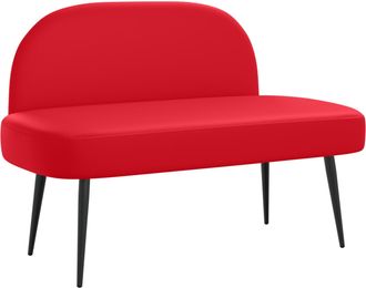 vidaXL Banco Tapizado Con Respaldo Rojo 110 X 60 X 76 Cm Vidaxl