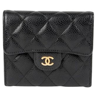 Chanel Pre-owned Wallets, female, Black, Size: ONE SIZE Pre-owned Caviar Classic Bi-Fold Wallet