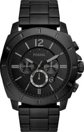 Fossil Outlet Mens Privateer 48mm Chronograph, Black Stainless Steel Watch, BQ2759