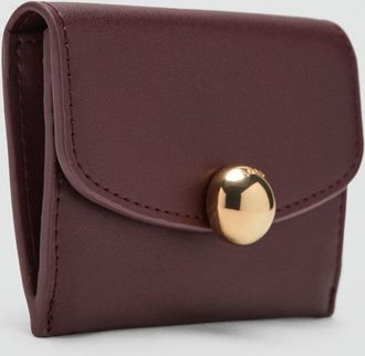 Mango Portacarte falda e bottone gioiello bordeaux - Donna - Taglia unica - MANGO