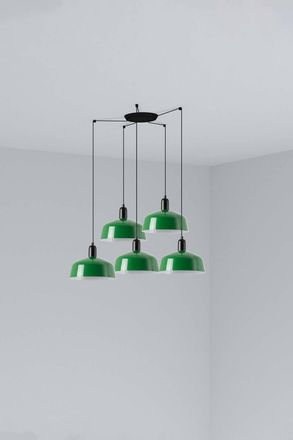 Netlighting Tatawin Medium Cluster Pendant Black Gloss Green 5x E27