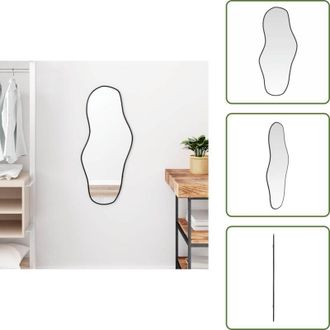 vidaXL The Living Store Specchio da Parete Nero 80x35 cm - Specchio da trucco