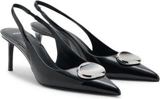 Mango Pointed Toe Slingback Pump in Black at Nordstrom, Size 8.5Us