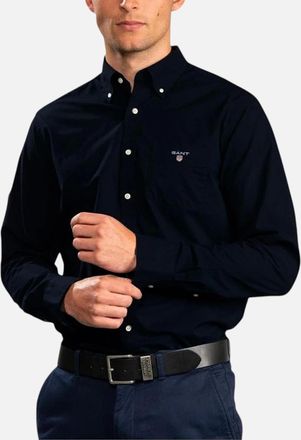 GANT Mens GANT Mens Oxford Shirts Regular Fit - Black - Size: 44/Regular