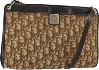 Dior Pre-owned Trotter Canvas Schoudertas - Dames - Vintage Schoudertas - Beige - ONE Size - Vintage