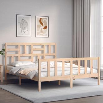 vidaXL Estructura De Cama Sin Colch&oacute;n Madera Maciza De Pino 160x200 Cm Vidaxl