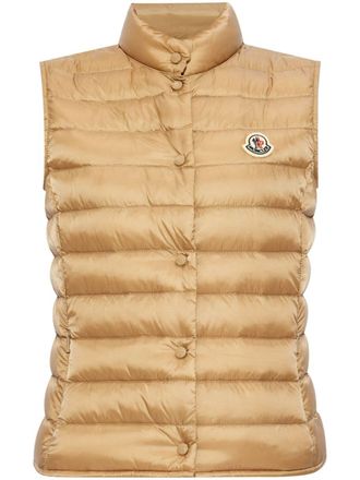 Moncler Liane Mock Neck Logo Patch Down Gilet