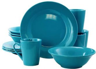 Gibson Home Carlton 12 Piece Dinnerware Set in Blue at Nordstrom