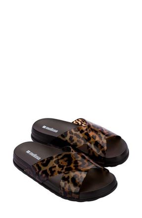 Melissa Cozy Cross Platform Slide Sandal in Dark Brown at Nordstrom, Size 10