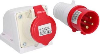 OEM Conector Industrial Trif&aacute;sico, De 4 Pines, De Montaje En Superficie, Impermeable, 380 V/415 V, 16 A, 3p+e