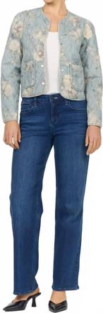 Dear John Denim Kit Floral Quilted Denim Jacket In Sea Glass Garden