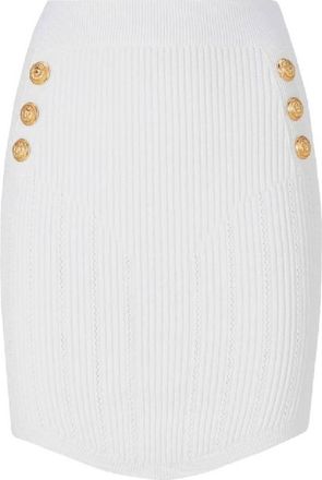 Balmain Button Embellished Mini Knit Skirt, Brand Size 38 (US Size 6)