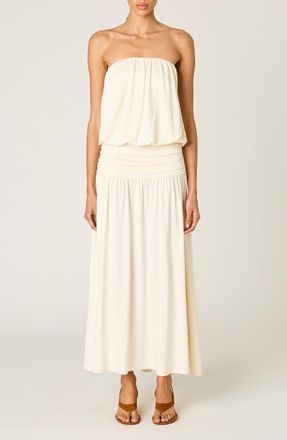 Nia La Cienega Strapless Blouson Maxi Dress in Ivory at Nordstrom, Size X-Large