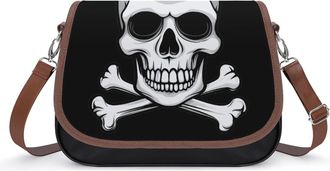 Generic Skull Crossbones Skeleton Jolly Roger Crossbody Bags for Women Shoulder Messenger Bag Purse Handbags