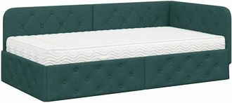 vidaXL Estructura De Cama En Esquina Verde Oscuro 90 X 200 Cm Tela Vidaxl