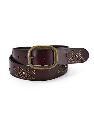 OLD TREND Glory Genuine Leather Star Studded Heritage Belt in Brown at Nordstrom, Size Medium