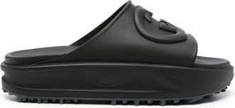 Gucci Interlocking G slides - men - Rubber/Rubber/Rubber - 11 - Black