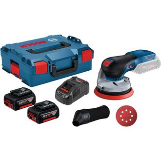 Bosch Lijadora Exc&eacute;ntrica A Bater&iacute;a Gex 18v-125 / 2x 5,0 Ah Bater&iacute;a + Cargador En L-boxx
