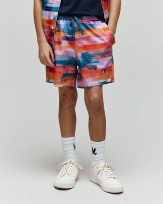 Psycho Bunny Kids Raphael Swim Trunk 656 SUNKISSED CORAL / M/10-12