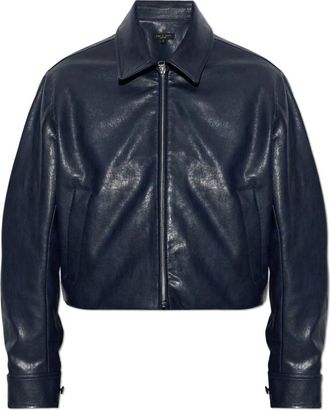 Rag & Bone Gekraagde Jas - Dames - Zomerjassen - Blauw - S - Polyester - Jassen