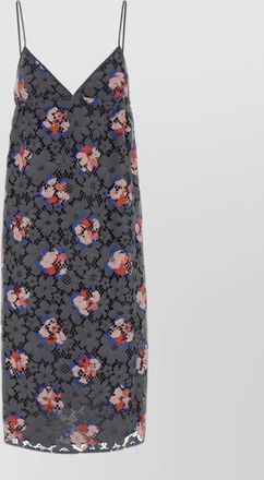 Fendi lace dress v neckline floral pattern