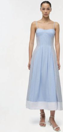 SIMKHAI Chamberlain Midi Dress In Periwinkle Multi Stripe