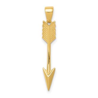 Diamond2Deal 14k Yellow Gold Polished 3-D Arrow Pendant