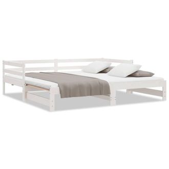 Berkfield Home Pull-out Day Bed White 2x(80x200) cm Solid Wood Pine