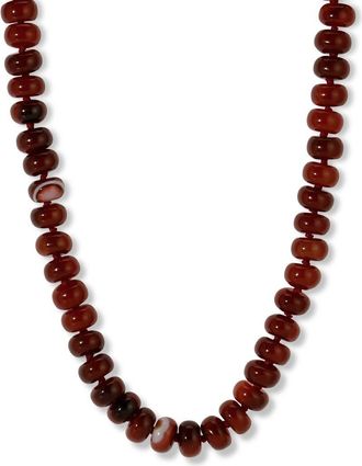 Adina Reyter Bordeaux Carnelian Gemstone Necklace in Yellow Gold at Nordstrom, Size 16