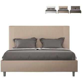 Itamoby Cama Matrimonio Contenedor 160x190 Moderno Polipiel Goya M Color: Beige - Versi&oacute;n: Modelo Est&aacute;ndar