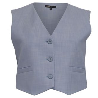 Maje Cropped Vest in Light Blue Viscose