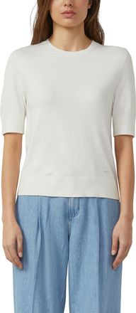 s.Oliver Strickpullover S.OLIVER, Damen, Gr. 36, sanftes wei&szlig;, Feinstrick, Obermaterial: 100% Baumwolle, unifarben, normal h&uuml;ftbedeckend, Rundhals, Flachstrick