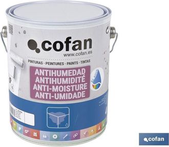 cofan Pintura Antihumedad Al Agua (4 L) Blanco Mate, La Pintura Antihumedad Al Agua En Color Blanco Mate Es Un Producto Innovador Dise&ntilde;ado Para Eliminar Y P