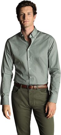 CHARLES TYRWHITT Button-Down Non-Iron Oxford Check Shirt