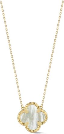 Ember Fine Jewelry 14K Mother Of Pearl Clover Necklace