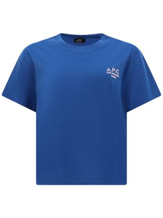 A.P.C. Royal Blue Logo Crew Neck T-Shirt