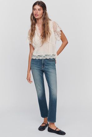 Good American Mid-Rise Straight-Leg Jeans