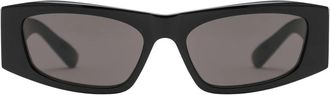 Balenciaga Nano Rectangle AF Zonnebril - Dames - Zonnebrillen - Zwart - ONE Size - Nylon - Accessoires