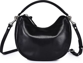 OLD TREND Dahlia Genuine Leather Soft Everyday Hobo Bag in Black at Nordstrom