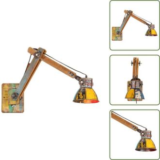 vidaXL Lampada da parete con braccio regolabile - vidaXL Lampada da Parete in Stile Industriale Rotonda Multicolore E27 - Lampada da parete multicolore