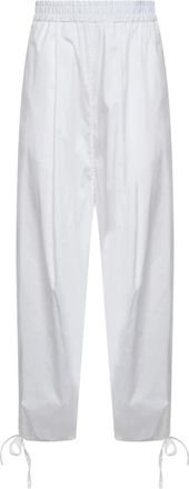 Blanca Vita Broeken met elastische taille - Dames - Straight fit broeken - Wit - 2XS - Katoen - Broeken