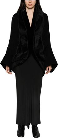 Junya Watanabe Oversized vest met sjaalkraag - Dames - Vesten - Zwart - M - Wol - Truien & Vesten