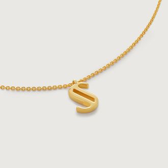 Monica Vinader Gold Initial S Chain Necklace