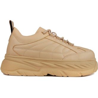 HUGO BOSS Hugo Womens Jodene Trainers - Natural Leather - Size UK 6