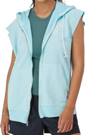 Champion Womens French Terry Sleeveless Hoodie In Frosted Turquoise